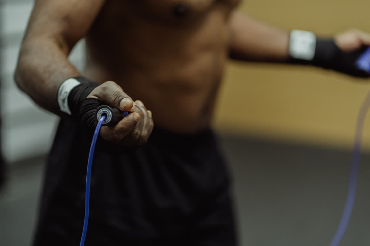 A Man doing Jump Rope