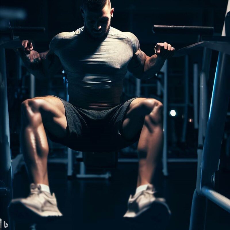 a man doing dips in gym 2 1